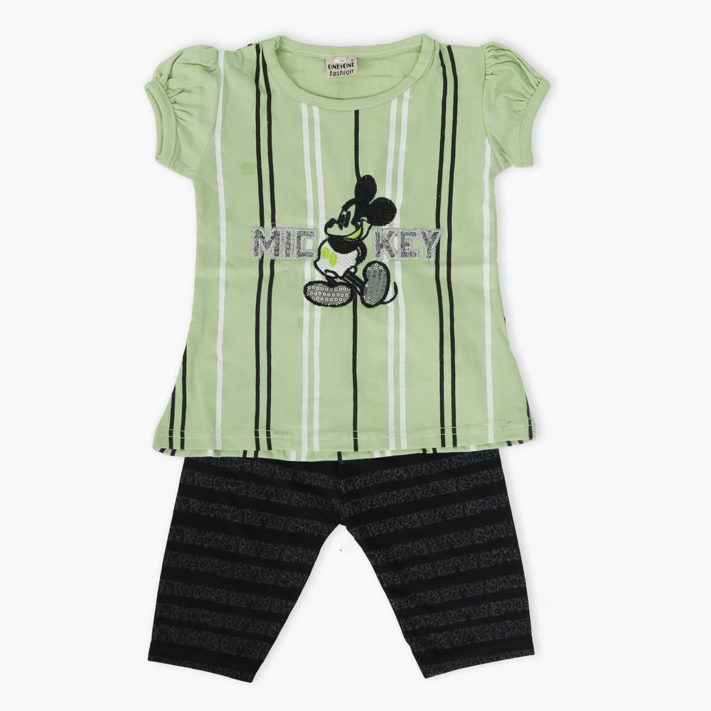 Girls Pajama Suit Cord Set - Light Green, Girls Suits, Chase Value, Chase Value