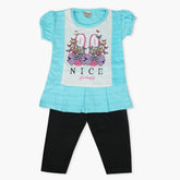 Girls Pajama Suit Cord Set - Sky Blue, Girls Suits, Chase Value, Chase Value