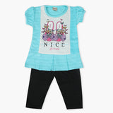 Girls Pajama Suit Cord Set - Sky Blue, Girls Suits, Chase Value, Chase Value