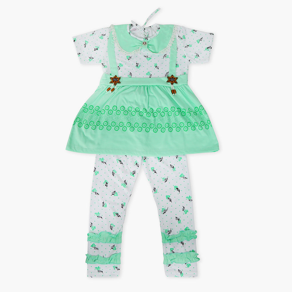 Girls Half Sleeves Suit - Cyan, Girls Suits, Chase Value, Chase Value