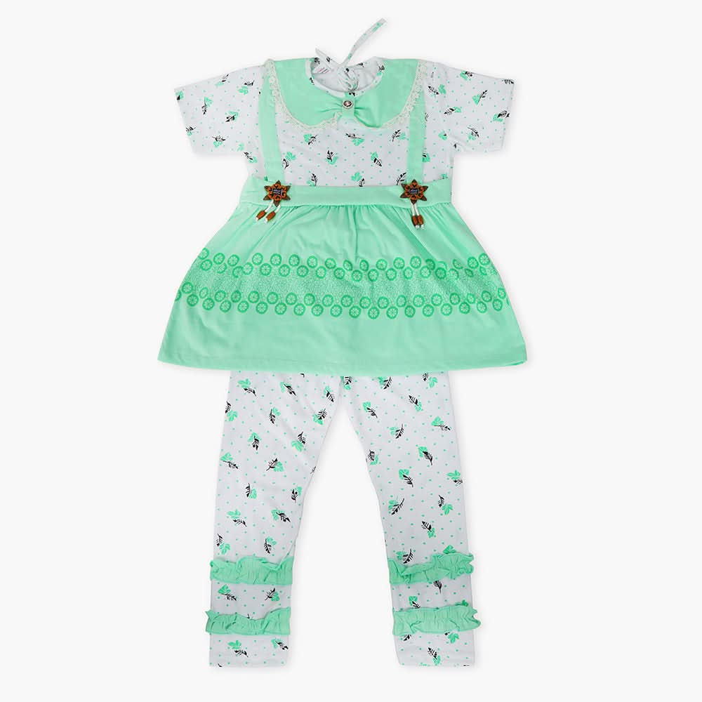 Girls Half Sleeves Suit - Cyan, Girls Suits, Chase Value, Chase Value