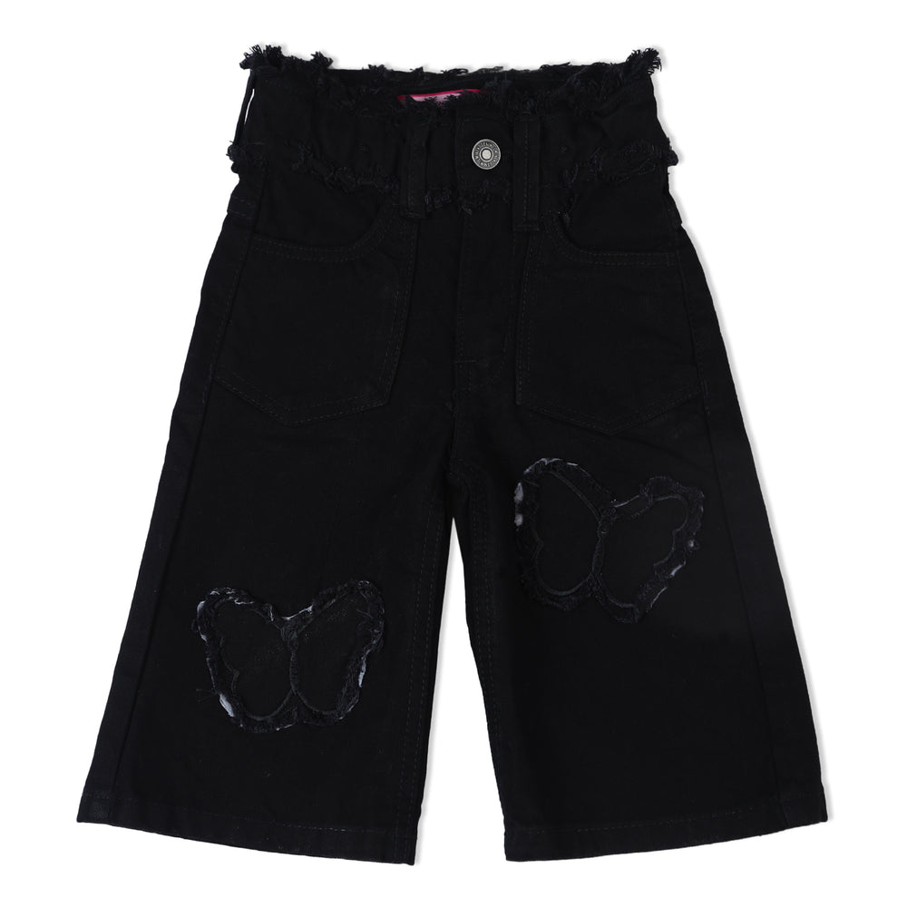 Eminent Girls Wider Leg Denim Capri - Black, Girls Pants & Capri, Eminent, Chase Value