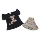 Girls Half Sleeves Skirt Suit - Navy Blue, Girls Suits, Chase Value, Chase Value