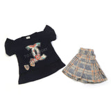 Girls Half Sleeves Skirt Suit - Navy Blue, Girls Suits, Chase Value, Chase Value