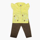 Girls Pajama Suit Cord Set - Yellow, Girls Suits, Chase Value, Chase Value