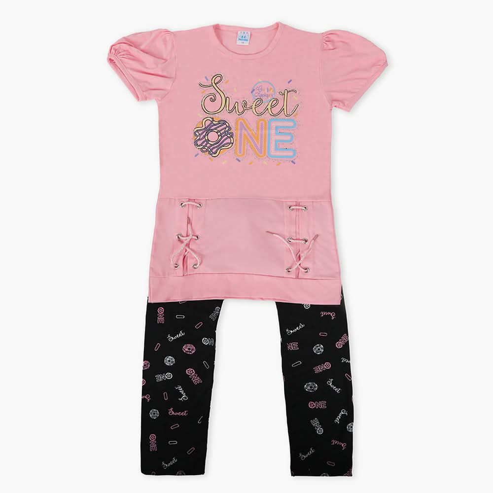 Girls Half Sleeves Suit - Pink, Girls Suits, Chase Value, Chase Value