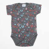 Newborn Boys Half Sleeves Body Romper - Dark Grey, Newborn Boys Rompers, Chase Value, Chase Value
