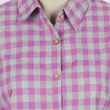 Women's Check Casual Shirt - Purple, Women T-Shirts & Tops, Chase Value, Chase Value