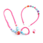 Elegant Beaded Necklace Mala & Bracelet For Girls - Pink, Girls Necklace & Chains, Chase Value, Chase Value