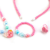Elegant Beaded Necklace Mala & Bracelet For Girls - Pink, Girls Necklace & Chains, Chase Value, Chase Value
