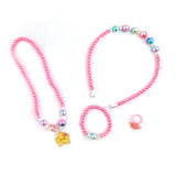 Elegant Beaded Necklace Mala & Bracelet For Girls - Pink, Girls Necklace & Chains, Chase Value, Chase Value