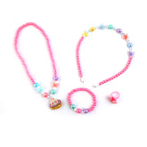 Elegant Beaded Necklace Mala & Bracelet For Girls - Pink, Girls Necklace & Chains, Chase Value, Chase Value