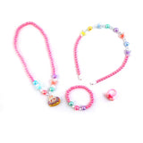 Elegant Beaded Necklace Mala & Bracelet For Girls - Pink, Girls Necklace & Chains, Chase Value, Chase Value