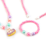 Elegant Beaded Necklace Mala & Bracelet For Girls - Pink, Girls Necklace & Chains, Chase Value, Chase Value