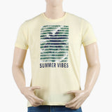 Men's Half Sleeves Round Neck Printed T-Shirt - Cream, Men's T-Shirts & Polos, Chase Value, Chase Value