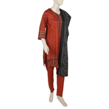 Women's 03pcs Stitched Suit - Rust, Women Shalwar Suits, Chase Value, Chase Value