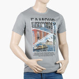 Men's Round Neck Half Sleeves Printed T-Shirt - Grey, Men's T-Shirts & Polos, Chase Value, Chase Value
