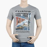 Men's Round Neck Half Sleeves Printed T-Shirt - Grey, Men's T-Shirts & Polos, Chase Value, Chase Value