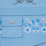 Girls Tight Half Sleeves Suit - Blue, Girls Suits, Chase Value, Chase Value