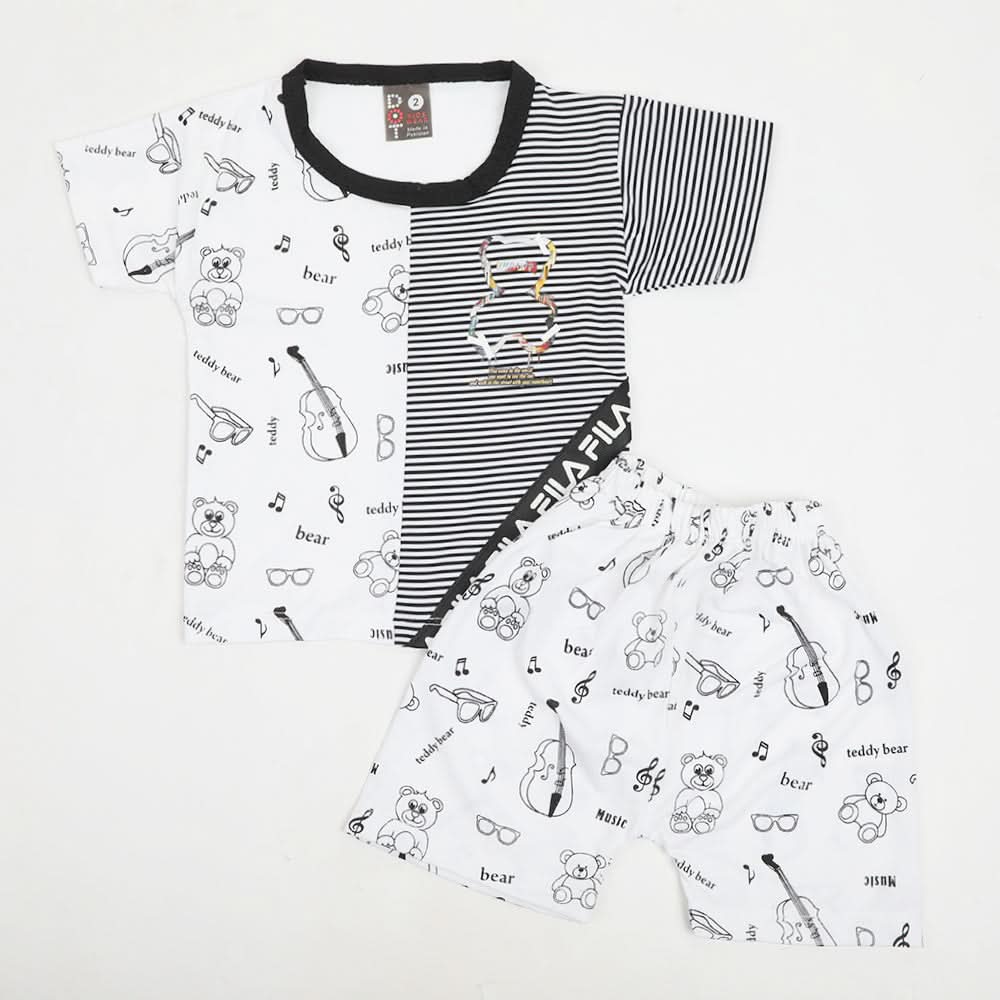 Newborn Boys Half Sleeves Suit - White, Newborn Boys Sets & Suits, Chase Value, Chase Value