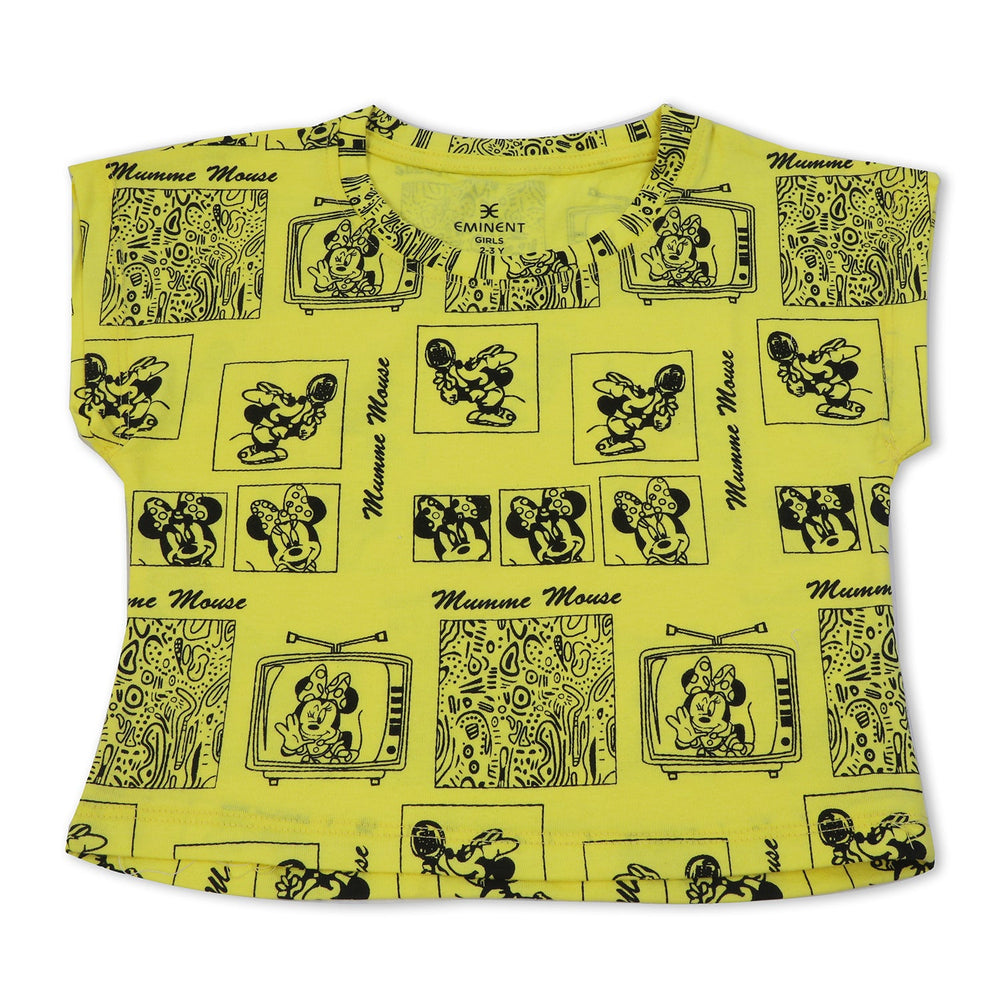 Eminent Girls Half Sleeves T-Shirt - Light Yellow, Girls T-Shirts, Eminent, Chase Value