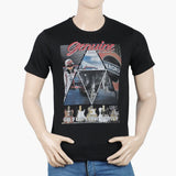 Men's Round Neck Half Sleeves Printed T-Shirt - Black, Men's T-Shirts & Polos, Chase Value, Chase Value