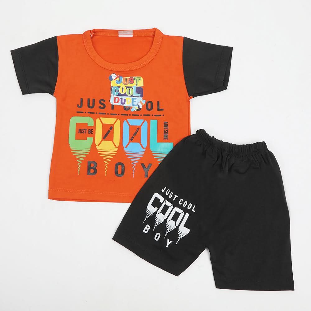 Newborn Boys Half Sleeves Suit - Orange, Newborn Boys Sets & Suits, Chase Value, Chase Value