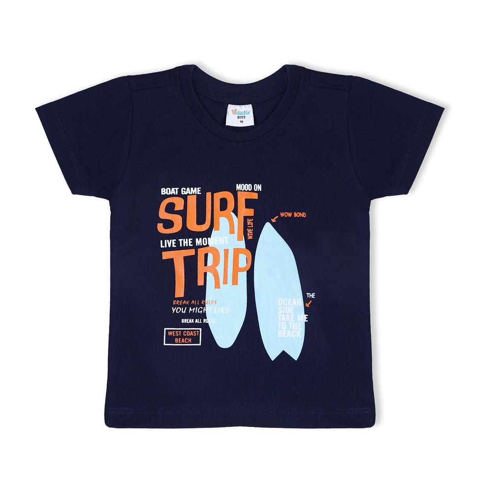 Boys Half Sleeves T-Shirt - Navy Blue, Boys T-Shirts, Chase Value, Chase Value