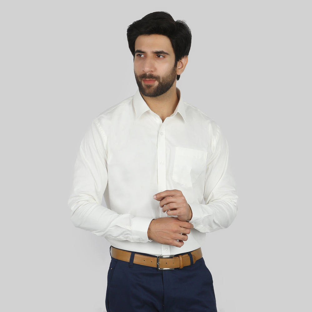 Valuable Men's Formal Plain Shirt - White, Men's Shirts, Chase Value, Chase Value