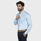 Valuable Men's Formal Dobby Shirt - Sky, Men's Shirts, Chase Value, Chase Value