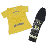 Girls Tight Half Sleeves Suit - Yellow, Girls Suits, Chase Value, Chase Value