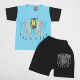 Newborn Boys Half Sleeves Suit - Blue, Newborn Boys Sets & Suits, Chase Value, Chase Value