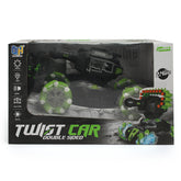 Soft Bullet Twist Double Remote Car For Kids With Light And Music - Green, Remote Control, Chase Value, Chase Value