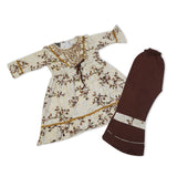 Girls Embroidered Shalwar Suit - Cream, Girls Shalwar Kameez, Chase Value, Chase Value