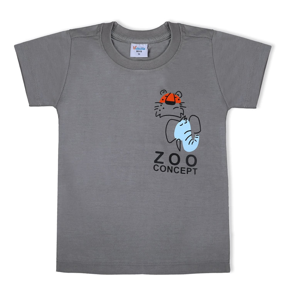 Boys Half Sleeves T-Shirt - Grey, Boys T-Shirts, Chase Value, Chase Value