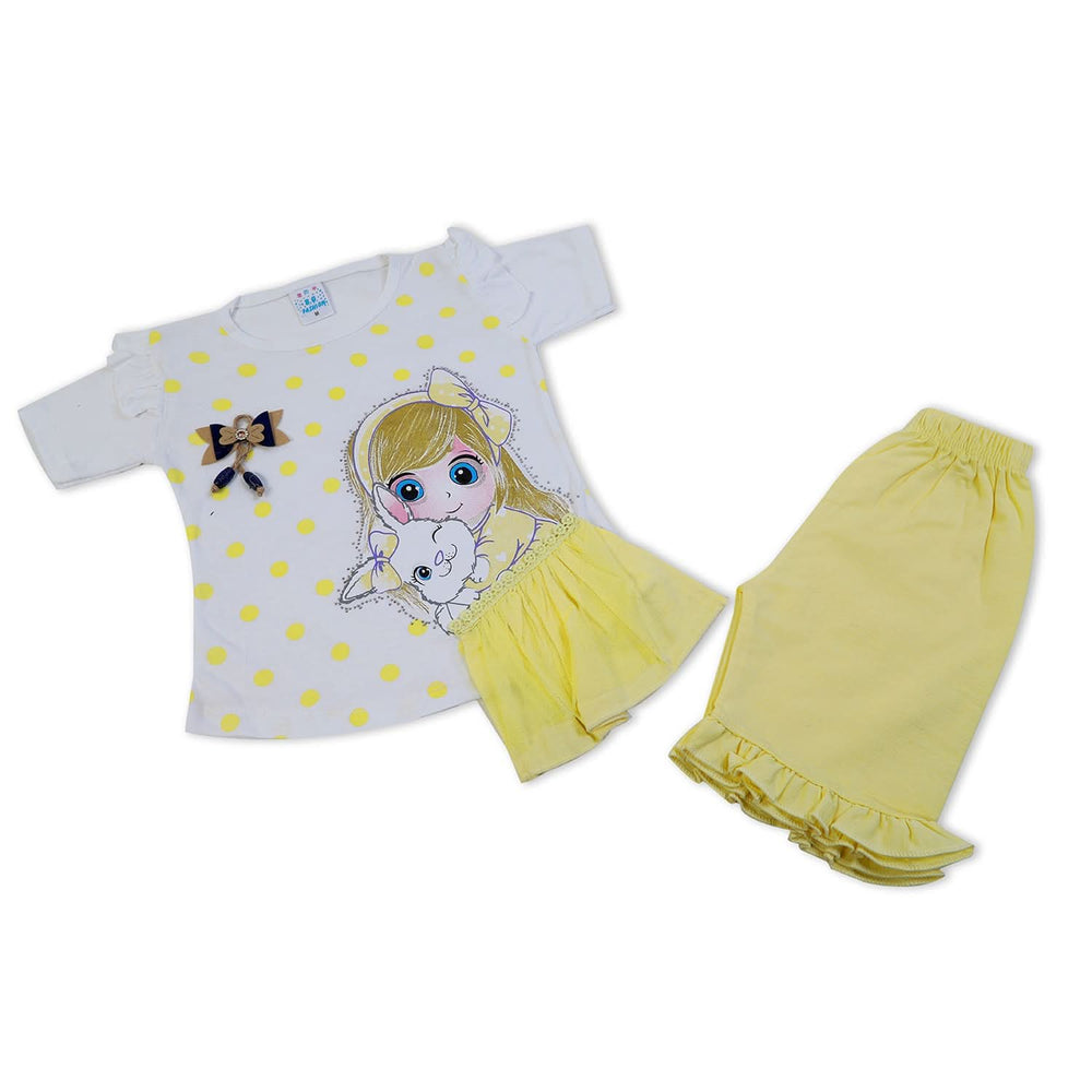 Girls Half Sleeves Suit - Yellow, Girls Suits, Chase Value, Chase Value