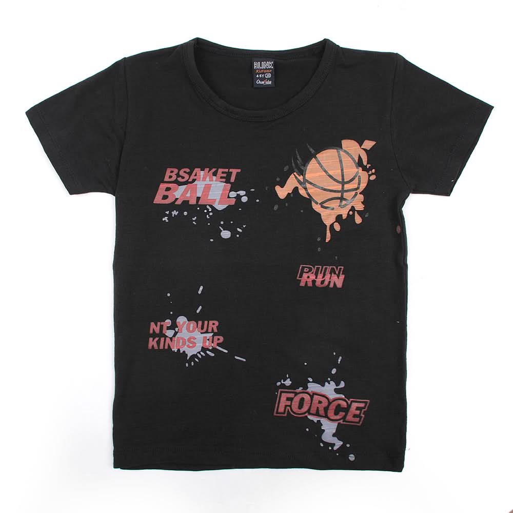 Boys Half Sleeves T-Shirt - Black, Boys T-Shirts, Chase Value, Chase Value