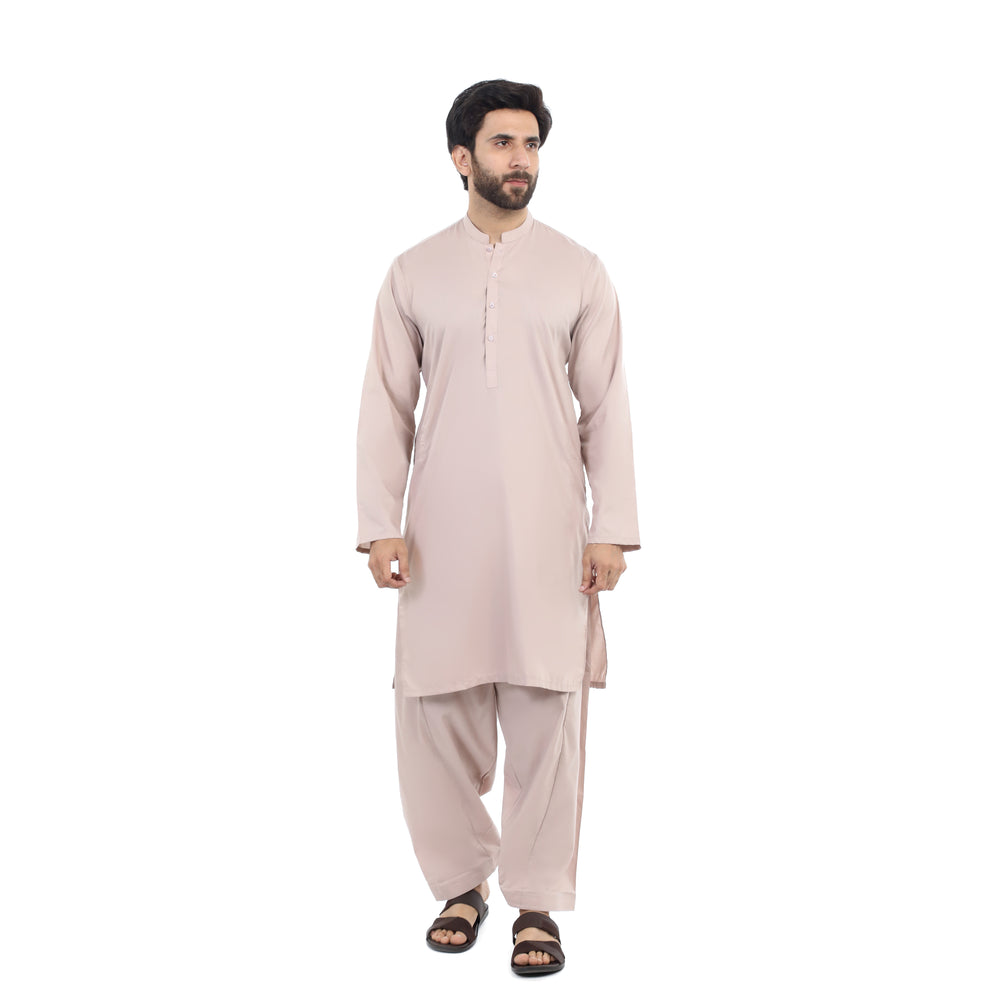 Men's Slim Fit Kurta Shalwar - Brown, Men's Shalwar Kameez, Chase Value, Chase Value