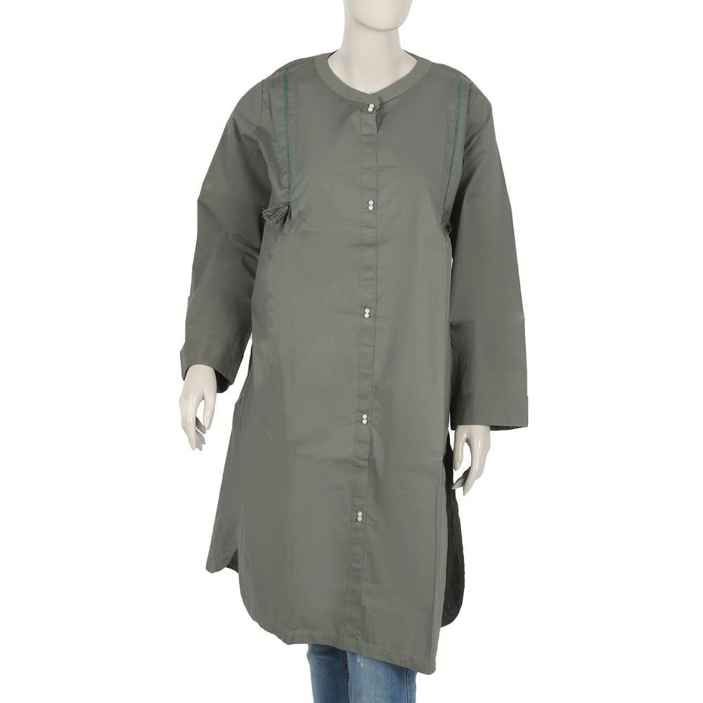 Women's Dyed fancy Kurti - Olive, Women Ready Kurtis, Chase Value, Chase Value