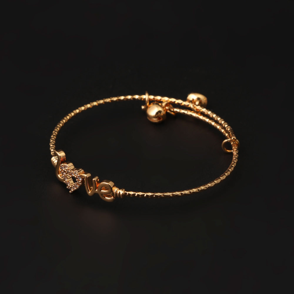Girls Fancy Steel Kara - Golden, Girls Bangles & Bracelet, Chase Value, Chase Value