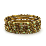 Gold Bangles Designs For Women's - Sea Green, Women Bangles & Bracelets, Chase Value, Chase Value