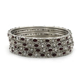 Silver Bangles & Bracelets for Women's - Maroon, Women Bangles & Bracelets, Chase Value, Chase Value