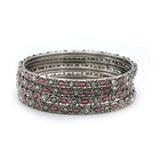 Silver Bangles & Bracelets for Women's - Pink, Women Bangles & Bracelets, Chase Value, Chase Value