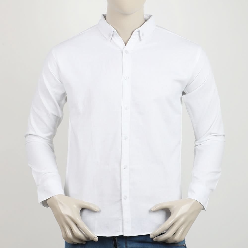Men's Casual Chambray Shirt - White, Men's Shirts, Chase Value, Chase Value