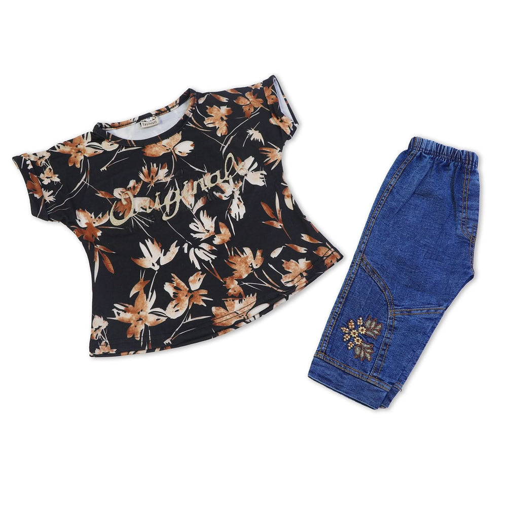 Girls Half Sleeves Pant Suit - Black, Girls Suits, Chase Value, Chase Value