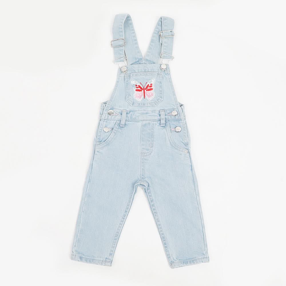 Girls Denim Romper - Sky Blue, Girls Suits, Chase Value, Chase Value