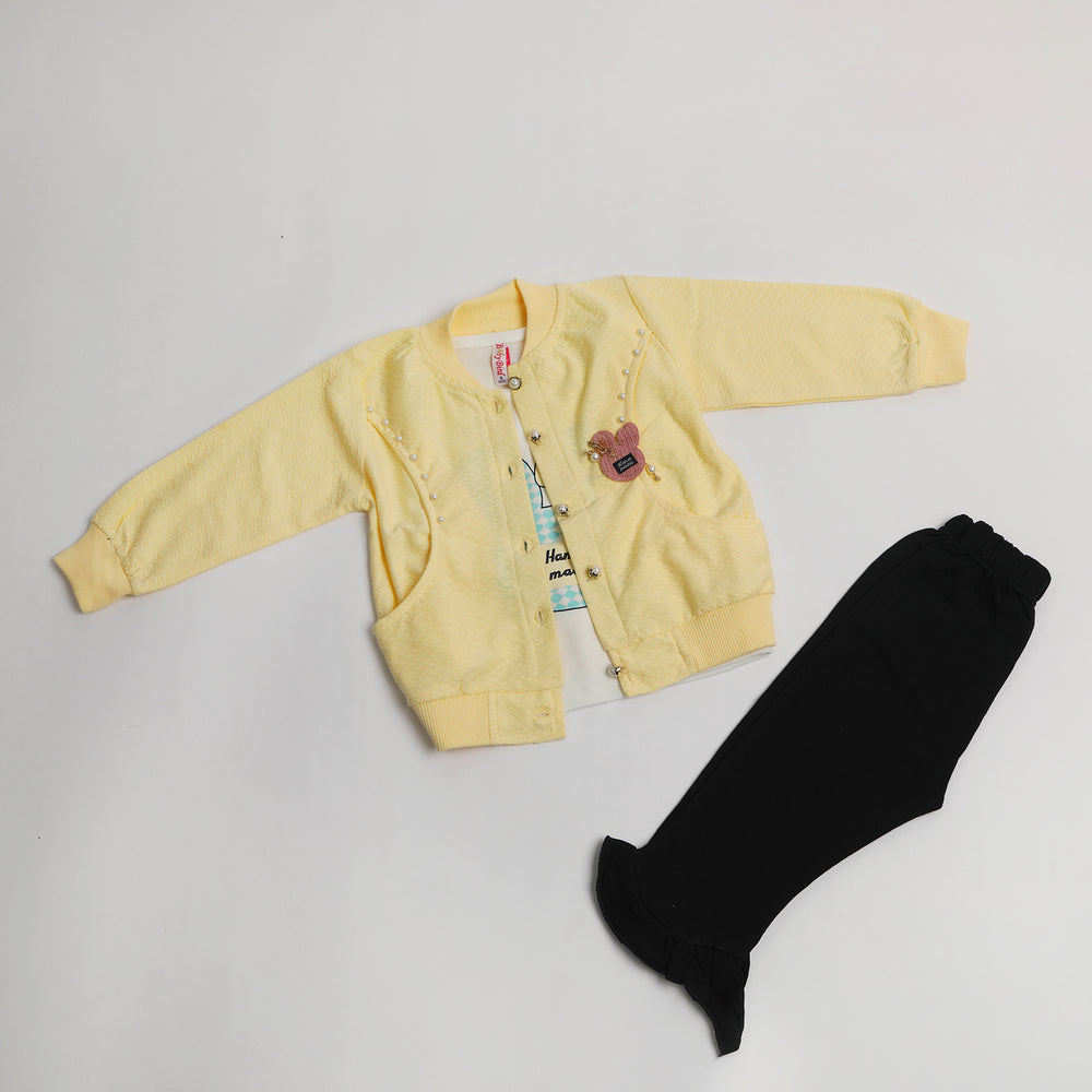 Girls Full Sleeves Tight Suit - Yellow, Girls Suits, Chase Value, Chase Value