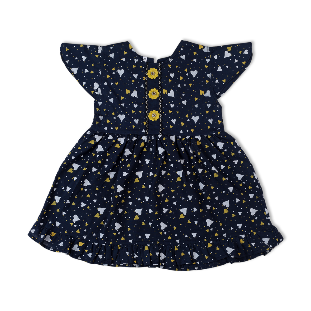 Girls Half Sleeves Frock - Navy Blue, Girls Frocks, Chase Value, Chase Value