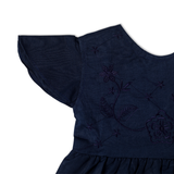 Girls Half Sleeves Embroidered Frock - Navy Blue, Girls Frocks, Chase Value, Chase Value