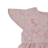 Girls Half Sleeves Embroidered Frock - Peach, Girls Frocks, Chase Value, Chase Value